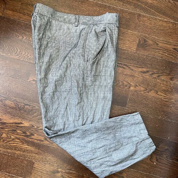 Transit Par Such Linen Blend Gray Split Hem Pants-Size 12 (5) - Picture 9 of 13